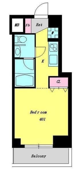 ヴィブレ西荻 401 間取り図