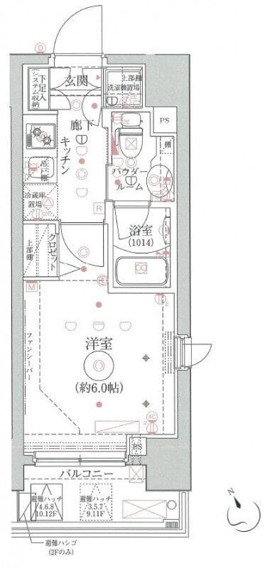 クレイシア品川戸越銀座 1202 間取り図