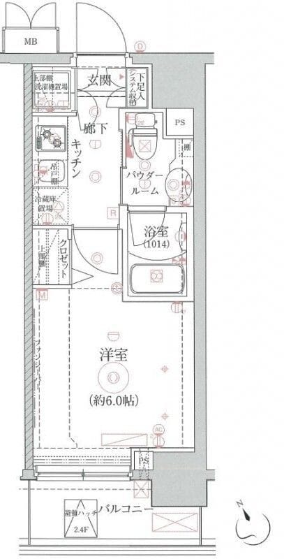 クレイシア品川戸越銀座 302 間取り図