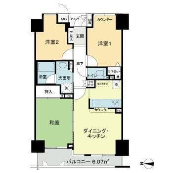 ニューシティ東戸塚 パークハウス南の街 0304 間取り図