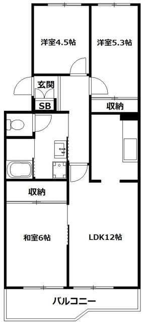 パラシオン西谷 303 間取り図