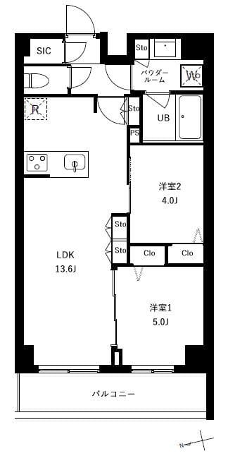 アーバンパーク船堀Ⅱ 309 間取り図