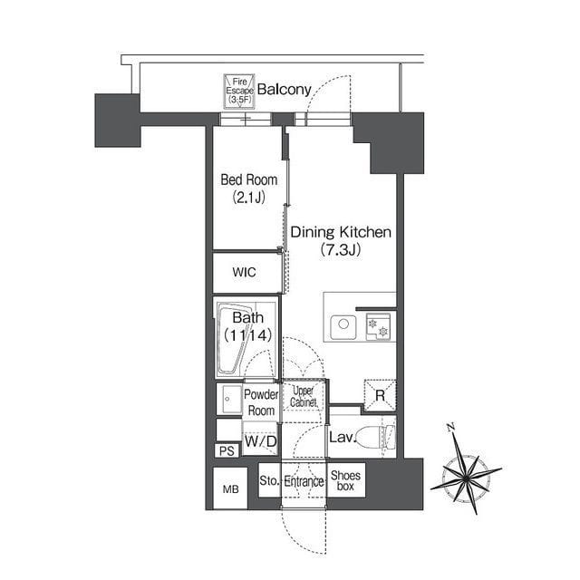 コンフォリア日暮里 603 間取り図