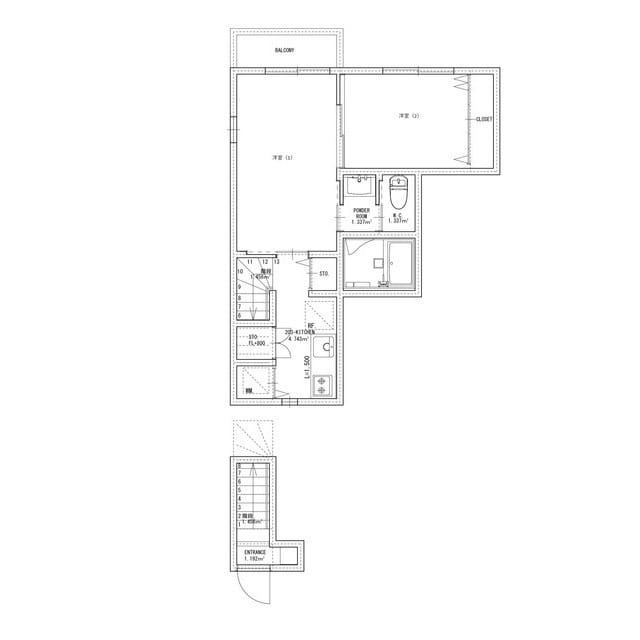 FAIR四谷須賀町 203 間取り図