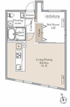 LiveFlat千駄木 0101 間取り図