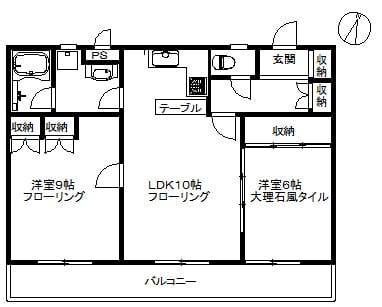 ヴィラベール洗足池 302 間取り図