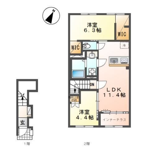 仮)中央区上溝新築アパート 202 間取り図