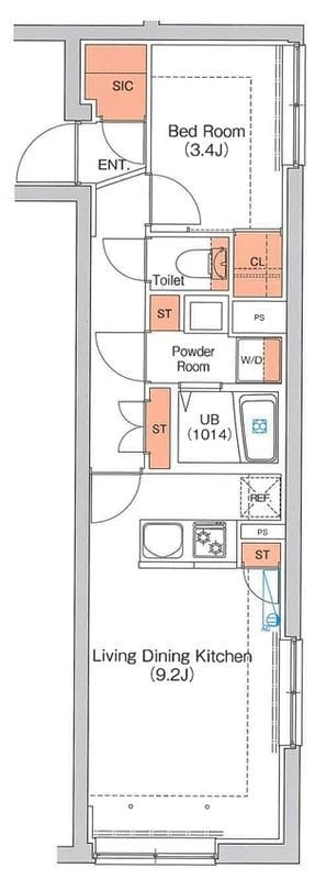 エストゥルースプラス田端 403 間取り図