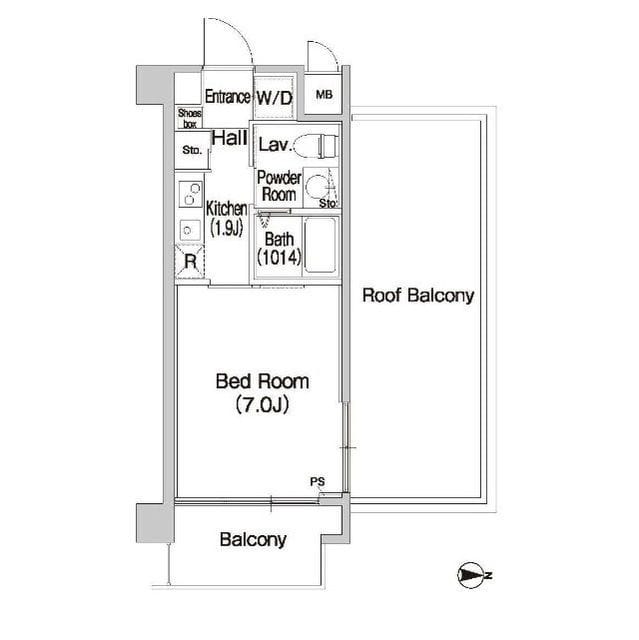 コンフォリア大森トロワ 208 間取り図