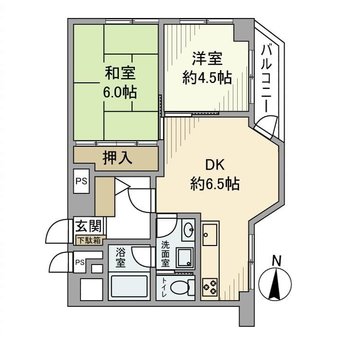 洗足池ローズベイハイツ 201 間取り図