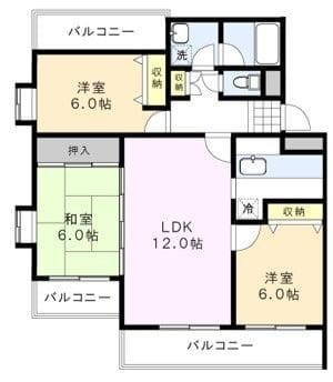 サンコートあかね台 401 間取り図