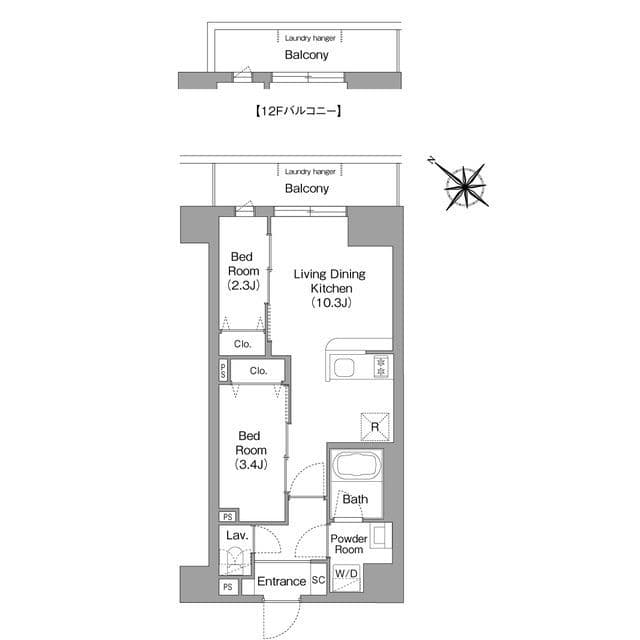 コンフォリア・リヴ豊洲キャナル 0509 間取り図