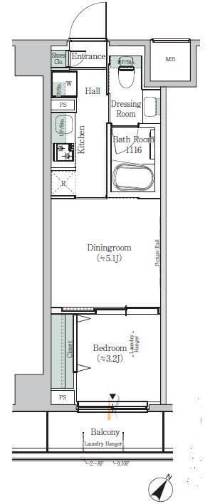 ONE ROOF RESIDENCE KIBA WEST 603