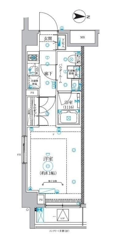 CREALpremier大島 203 間取り図