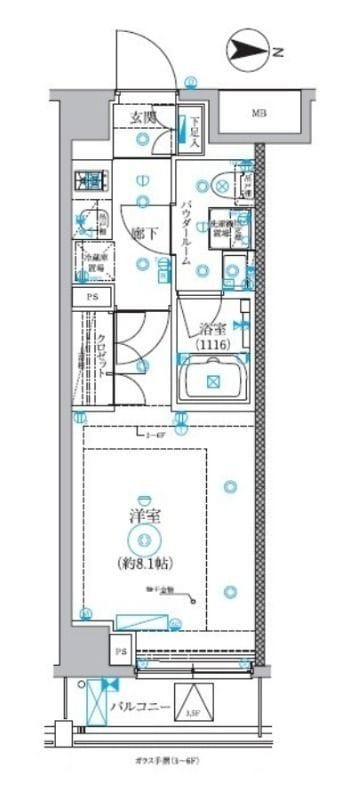 CREALpremier大島 207 間取り図