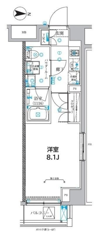 CREALpremier大島 608 間取り図