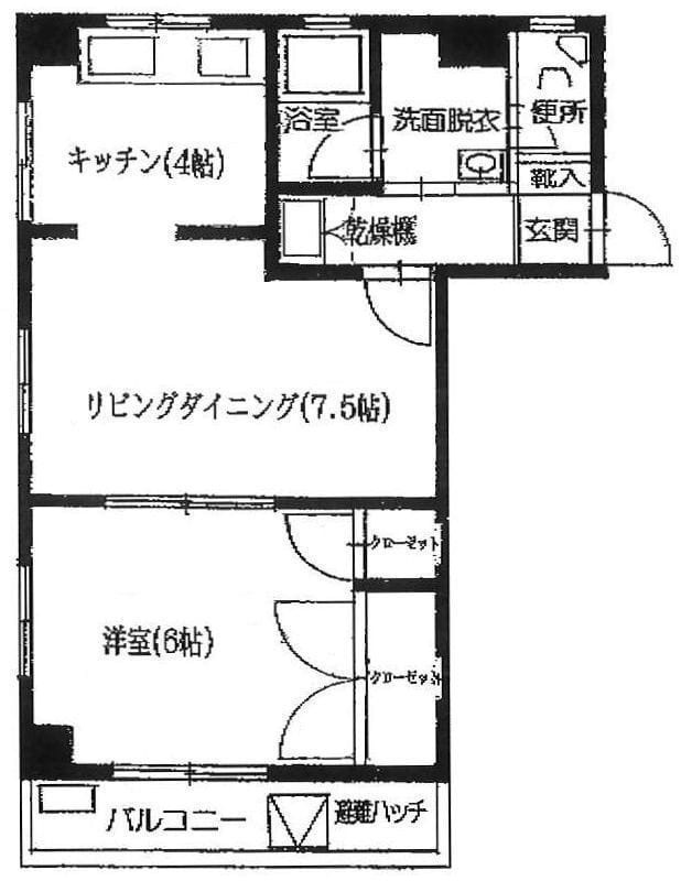 ソミュール鉢山 201 間取り図