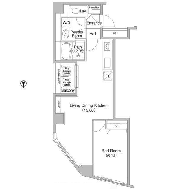 コンフォリア銀座EAST 1202 間取り図