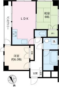 鶴サンハイツⅡ 302 間取り図