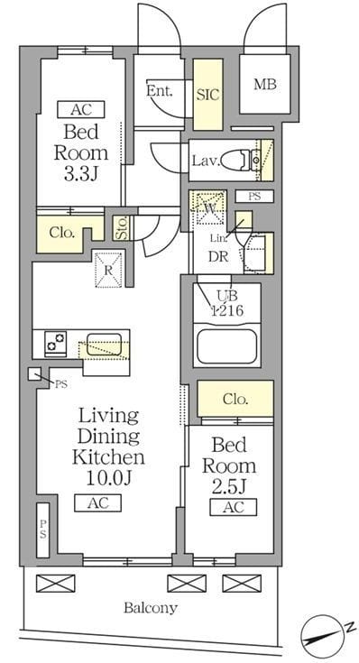 テラス北千住 202 間取り図