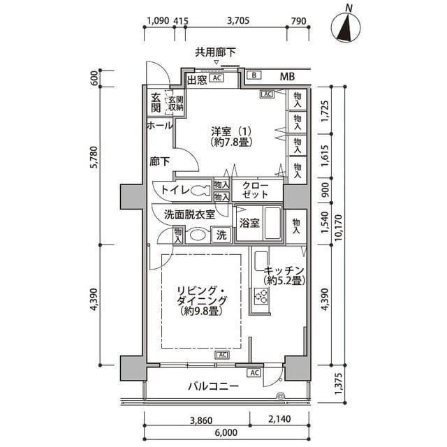 東雲キャナルコートCODAN18号棟 1103 間取り図