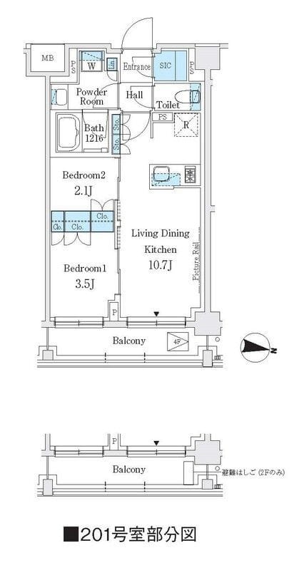 J.GRAN Court 品川西大井WEST 201 間取り図