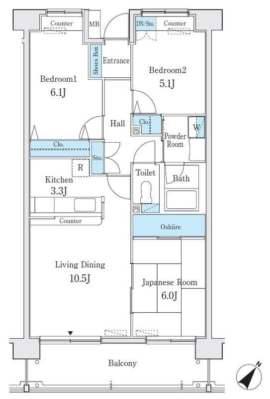 パークキューブ亀有 702 間取り図
