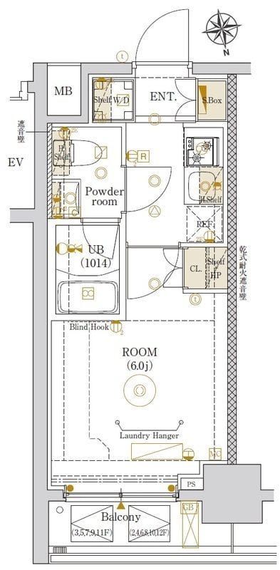 エストゥルース新小岩 201 間取り図