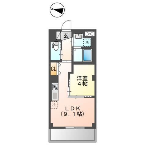 コンフォート 若木 402 間取り図