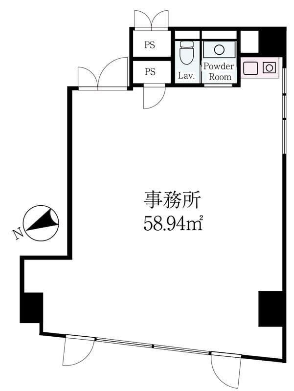 ヴィラフォレスト経堂 事務所1 29万円/なし/入力なし 間取り図