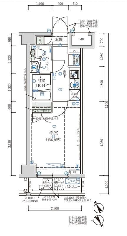 オーキッドレジデンス鶴見 0418 間取り図