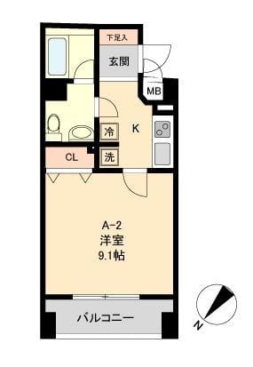 COMODO水天宮レジデンス 0501 間取り図
