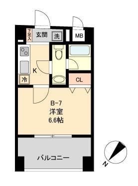 COMODO水天宮レジデンス 0602 間取り図