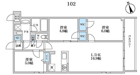 S-RESIDENCE富士見ヶ丘afford 102 間取り図