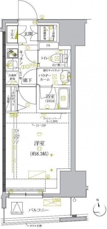 クレイシア板橋モデルノ 802 間取り図