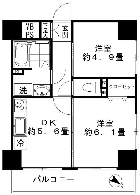 ロイヤルプラザ浅草 806 間取り図
