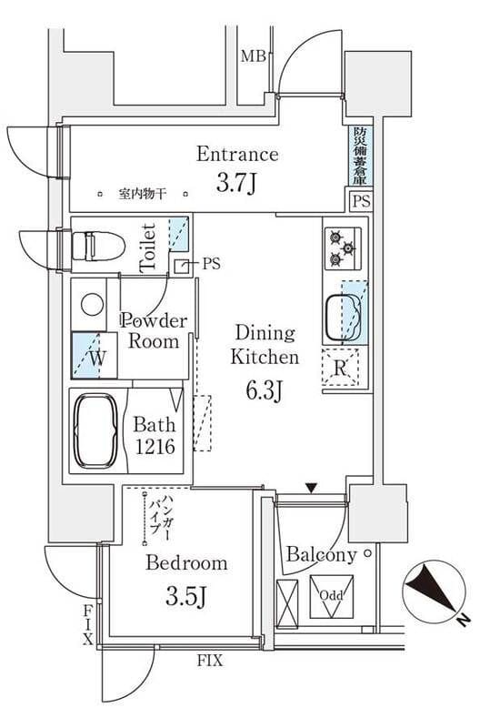 コスモグラシア大塚 402 間取り図