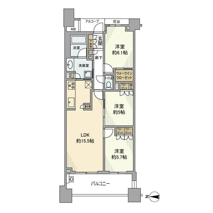 ブランズ市が尾ヒルトップ 209 間取り図