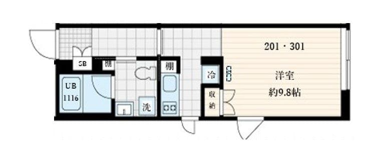 Fullea本町 301 間取り図