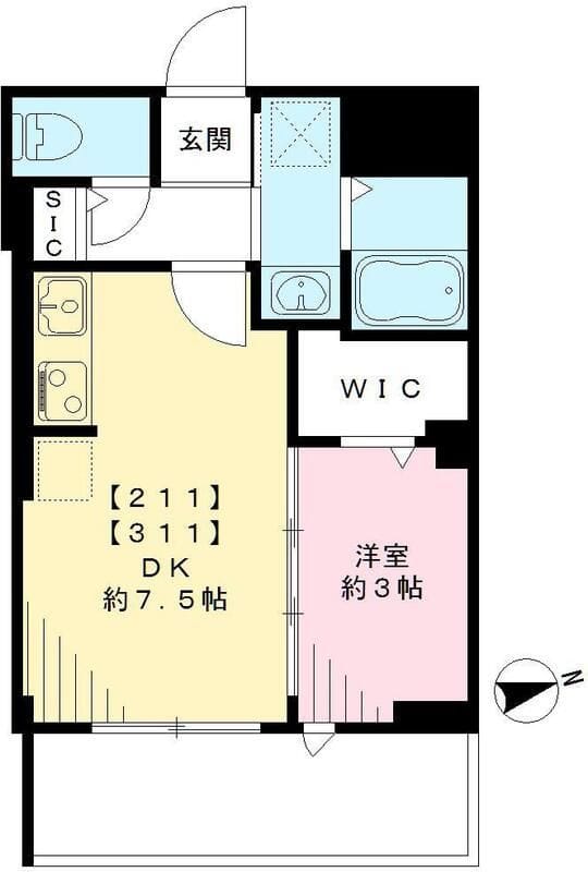 スマート・グラン 荻窪(IOT賃貸) 311 間取り図