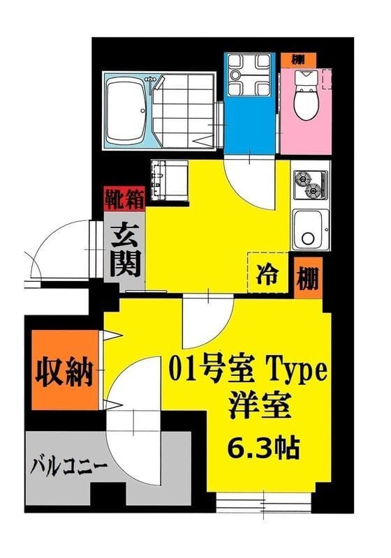 Blue Sky川崎大師 401 間取り図
