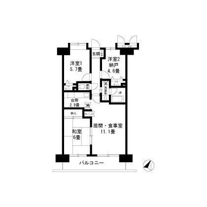 JOSハイツ多摩川 501 間取り図