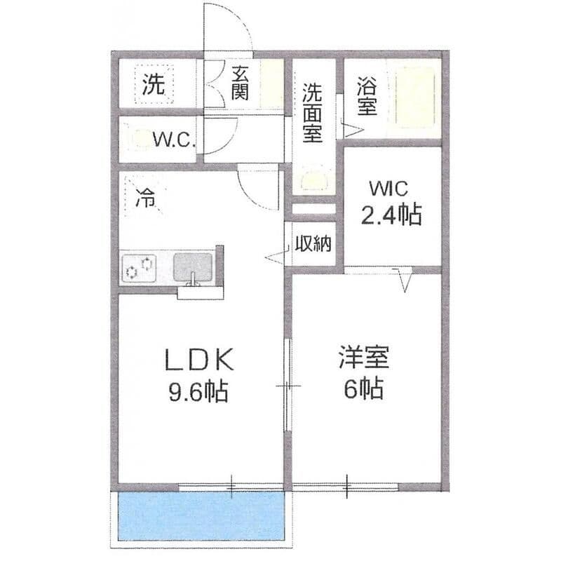 サンシティ妙蓮寺B 101 間取り図