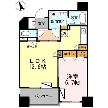 カスタリア荒川 1002 間取り図