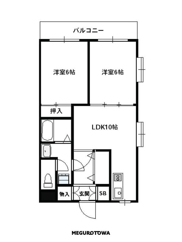 パーシブル目黒 101 間取り図