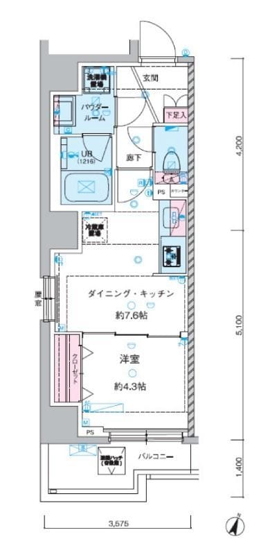 ジェノヴィア幡ヶ谷 703 間取り図