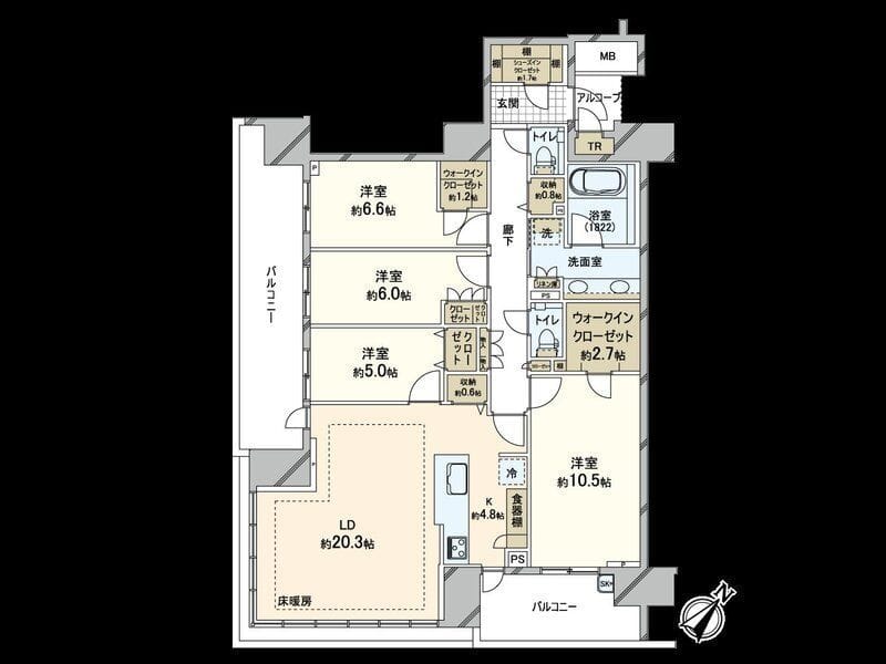 HARUMI FLAG SEA VILLAGE A棟 202 間取り図