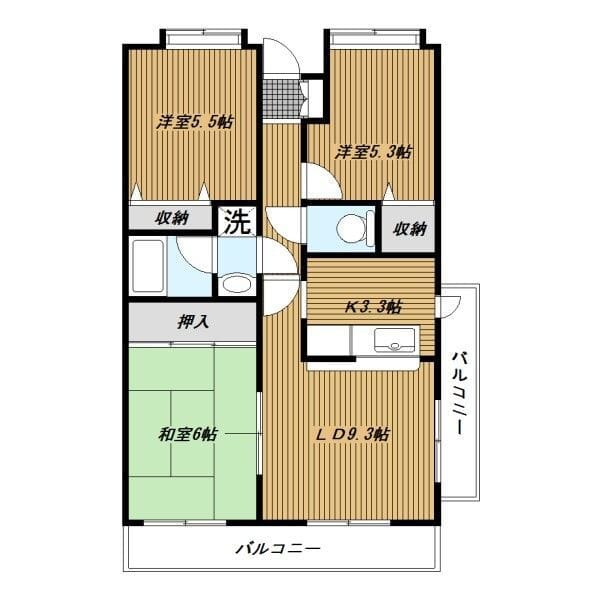 コリンズ白根 402 間取り図
