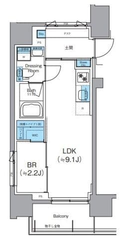 クレヴィアリグゼ錦糸町 0402 間取り図