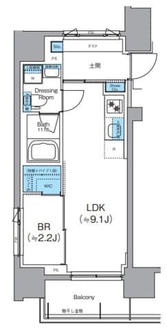 クレヴィアリグゼ錦糸町 1202 間取り図